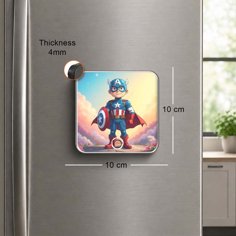 Musical Fridge Magnet Captain America Theme Fridge Magnet Superhero Fans Gift Birthday Return Gift for Kids & Marvel Fans